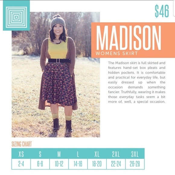 Pretty Lularoe Madison Skirt - Picture 4 of 4